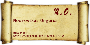 Modrovics Orgona névjegykártya